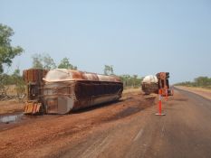 Fuel truck rollover - Borroloola