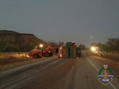 Road Train Rollover - Victoria Highway