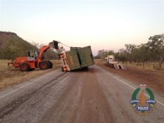 Road Train Rollover - Victoria Highway