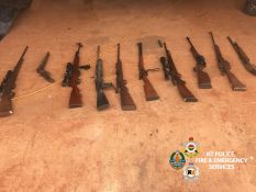 Ten firearms were seized from a remote property on the QLD and NT border in a joint operation by Northern Territory and Queensland Police.