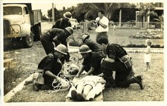 Simulated casualty handling, Civil Defence Exercise