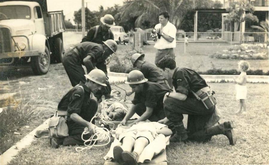 Stretcher rescue simulations circa 1965-66