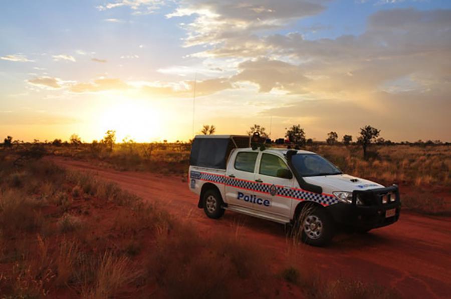 Sunset with Police car image