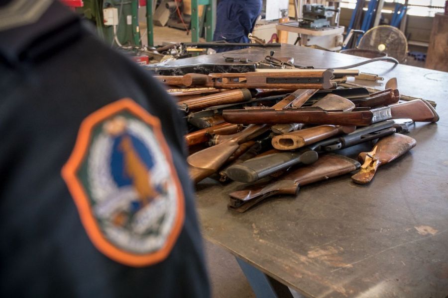 NT Firearms Amnesty with NT Police Officer - guns being destroyed
