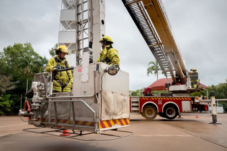 Firefighters in operation